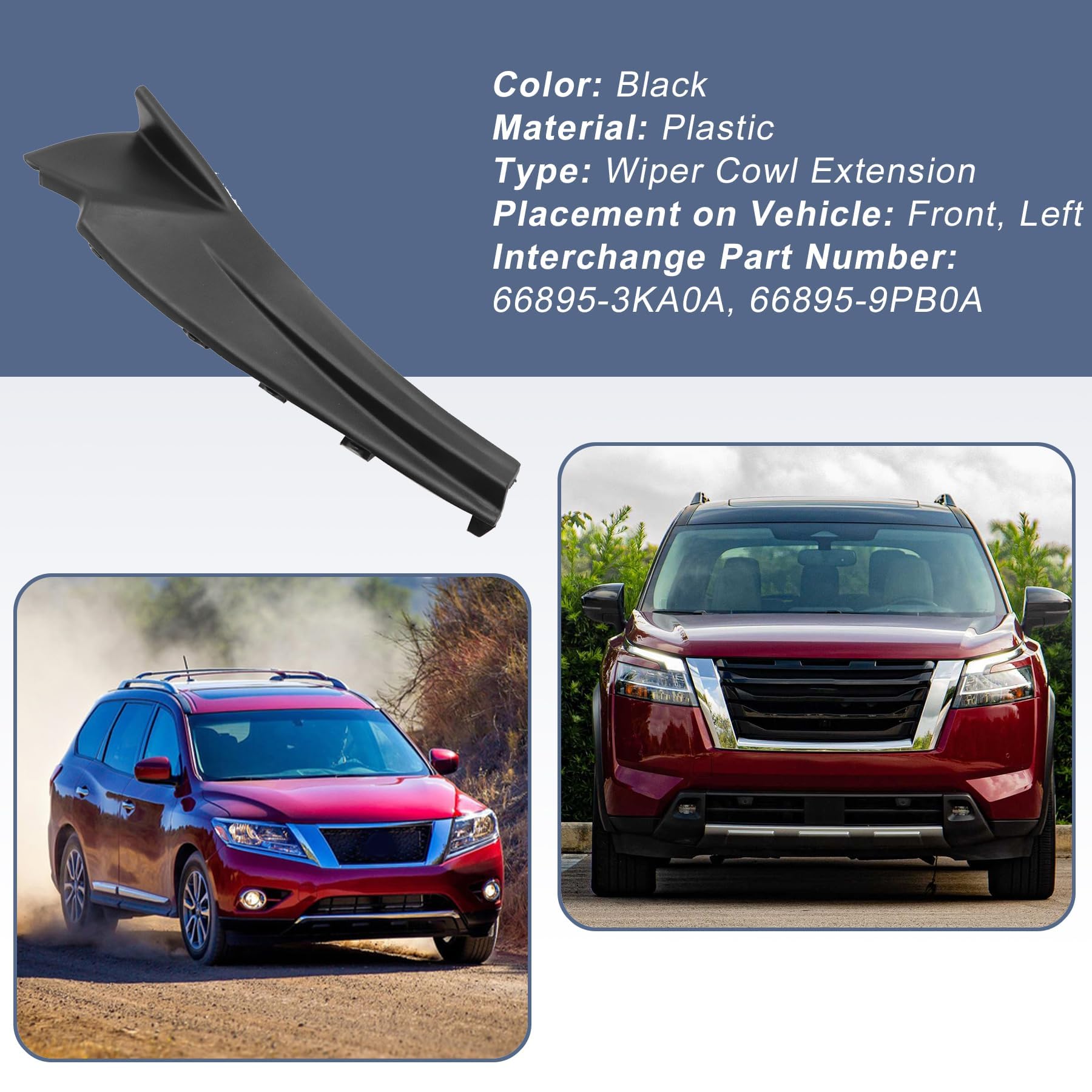 Amazon.com: XQSMWF Left Driver Side Windshield Wiper Cowl